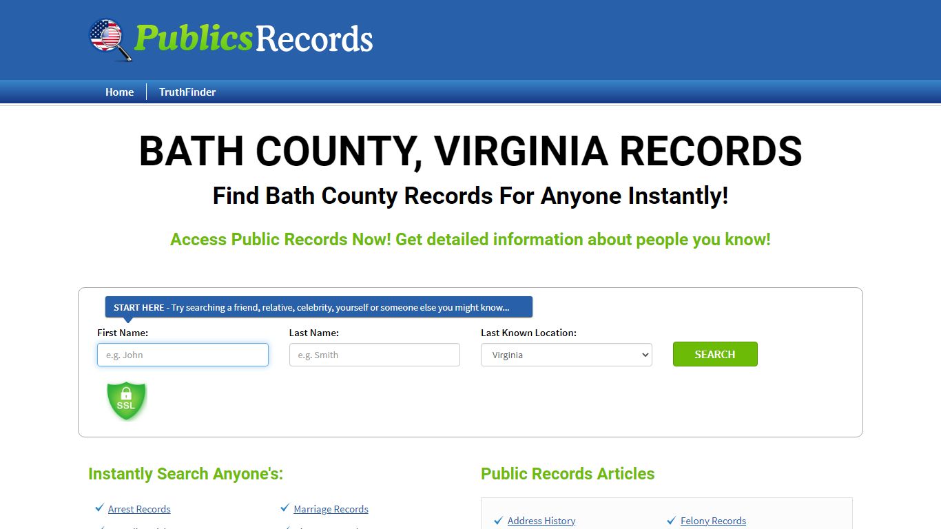 Find Bath County, Virginia Records!